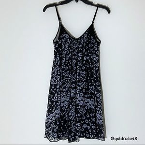 Express cheetah print black and white flowy dress